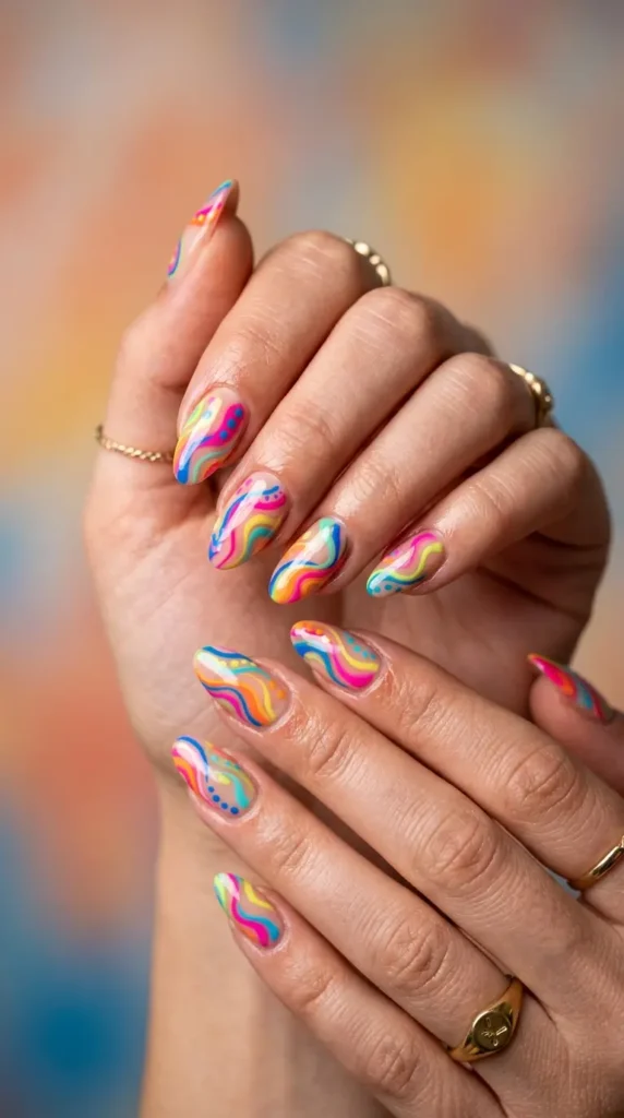 Abstract Swirl Nails