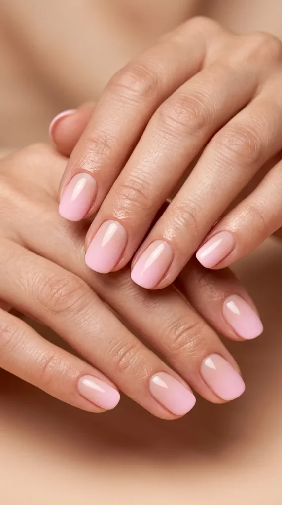 Baby pink ombré fade to nude