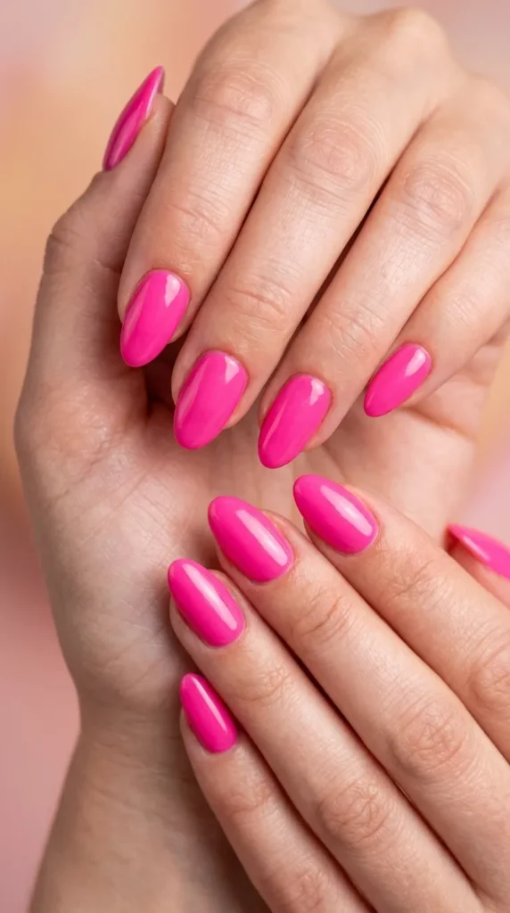 Barbiecore Hot Pink Solid Nails