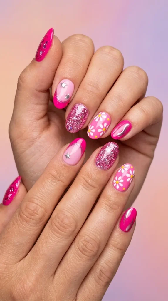 Barbiecore Summer Nails