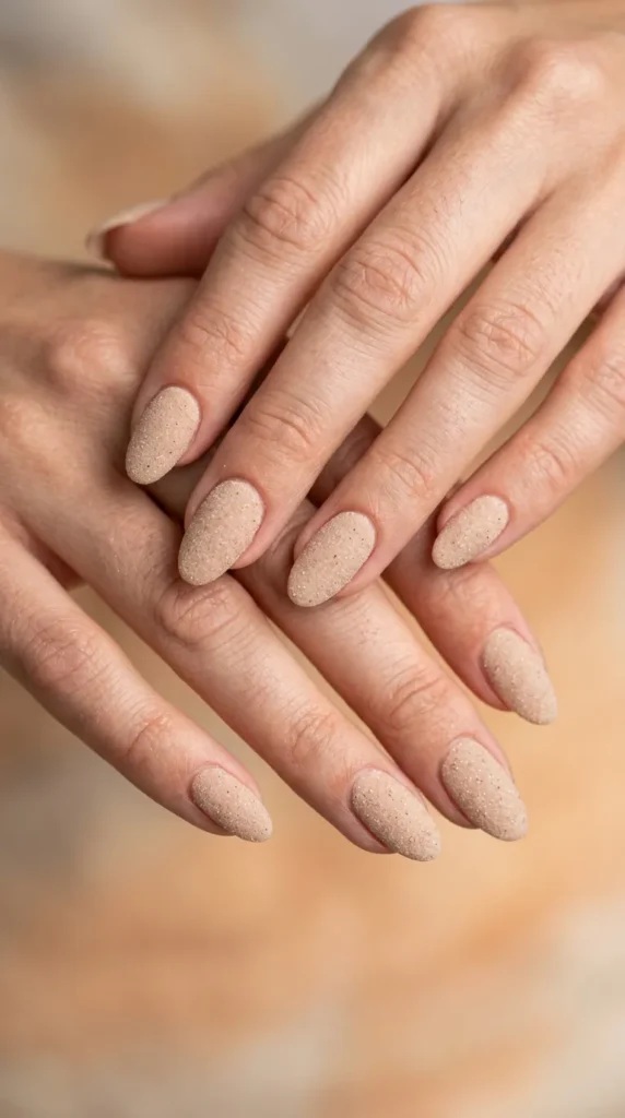 Beach Sand Texture Nude Nails