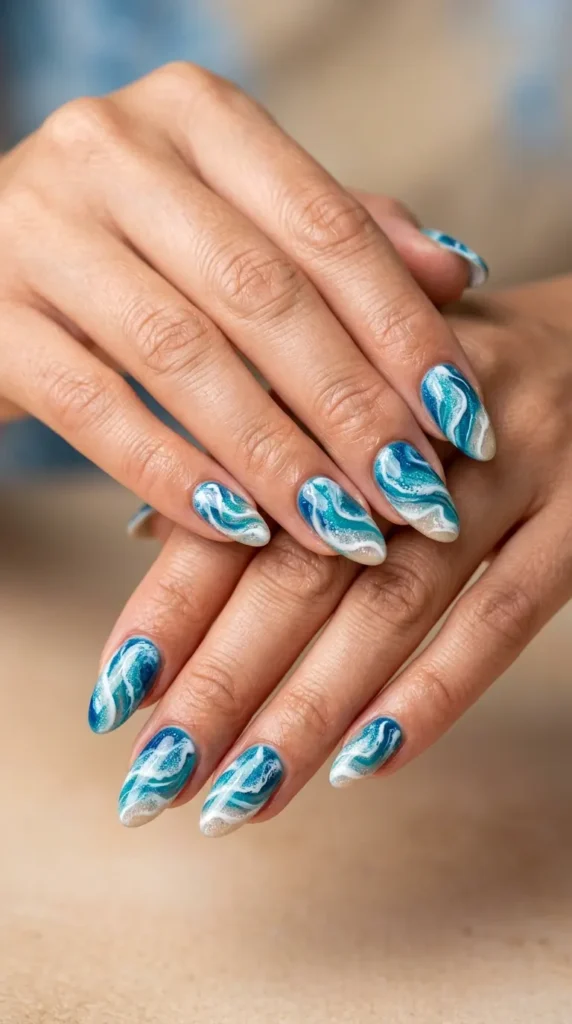 Beach Wave Gel Nails