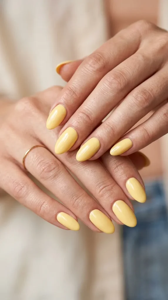 Butter Yellow Gel Nails