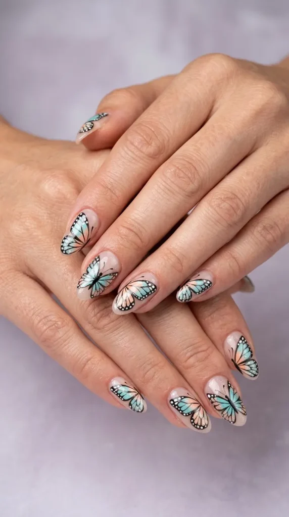 Butterfly Gel Nail Designs