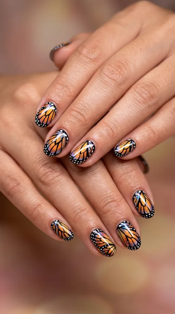 Butterfly Wings Detailed Nail Art