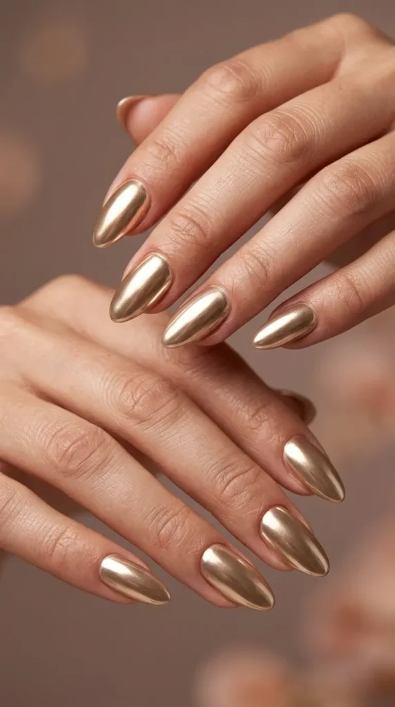 Champagne gold chrome full set