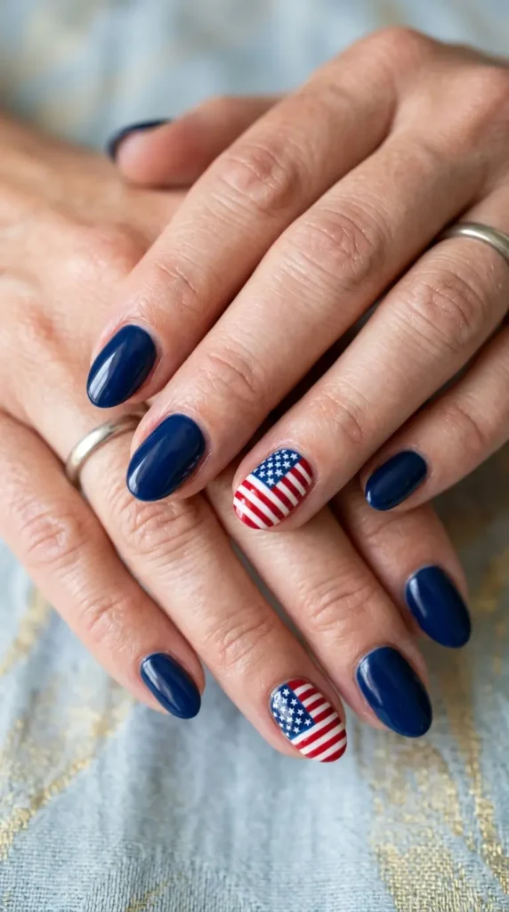 Classic flag accent on ring finger only