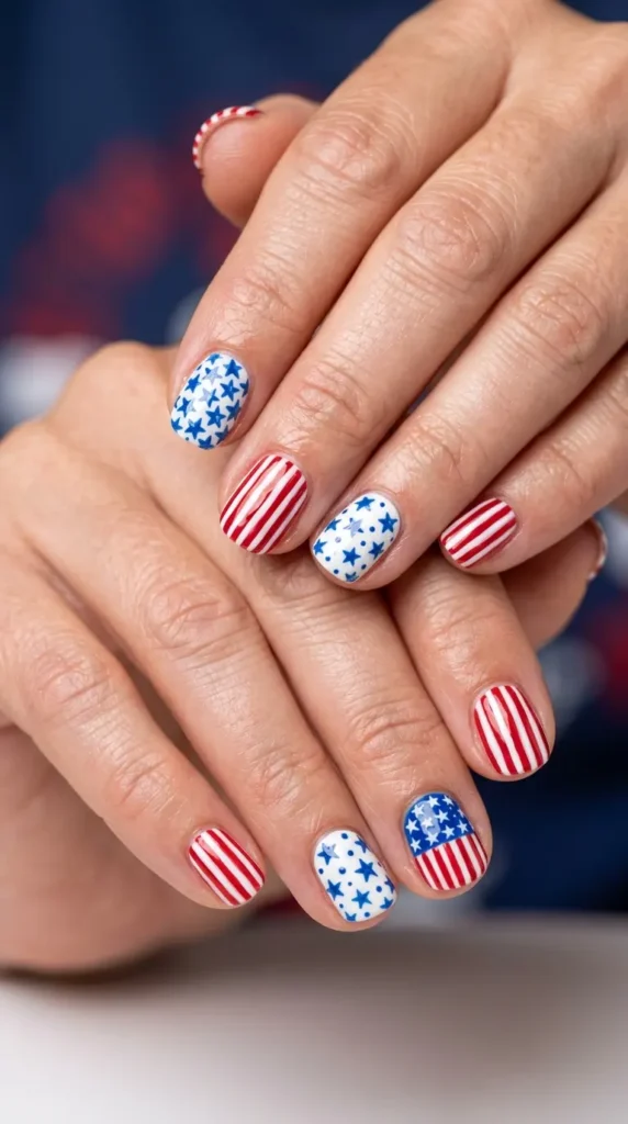 classic stars-and-stripes micro nail art set
