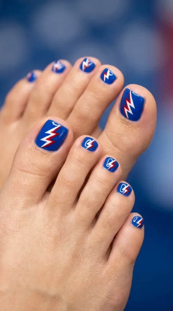 Cobalt blue lightning Toe design