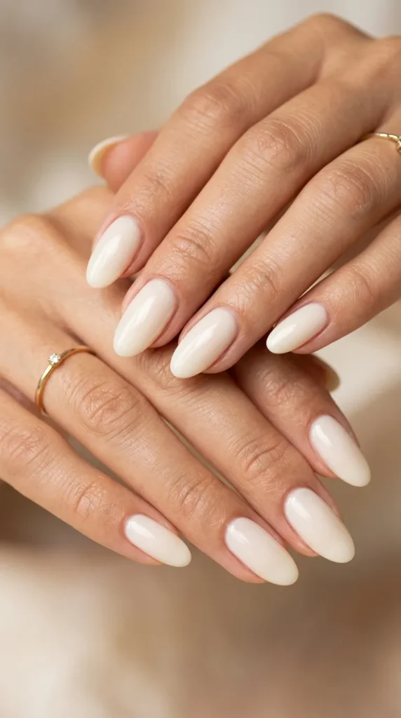 Coconut Milk Creamy White Nails