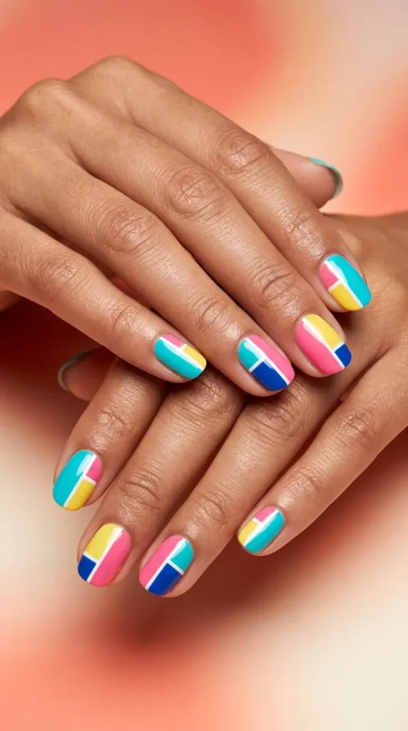Color Block Nails