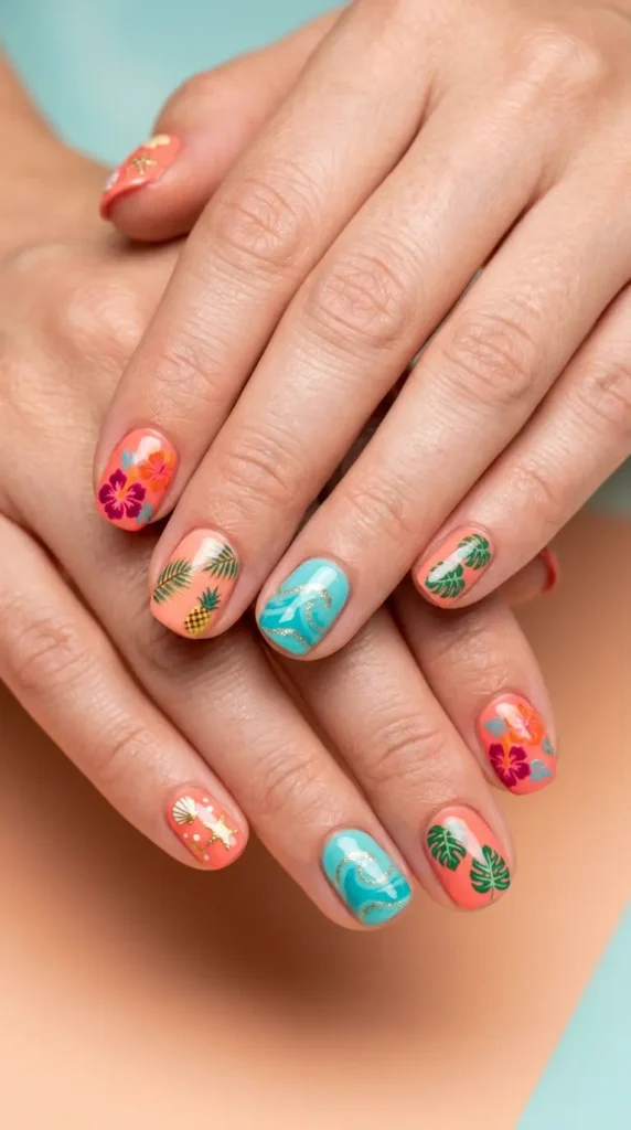 Coral Island Inspired Nails