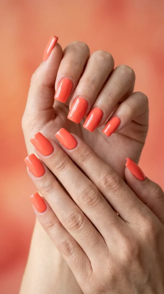 Coral Square Nails