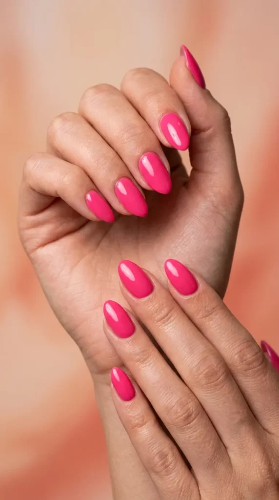 Flamingo Pink Gel Nails
