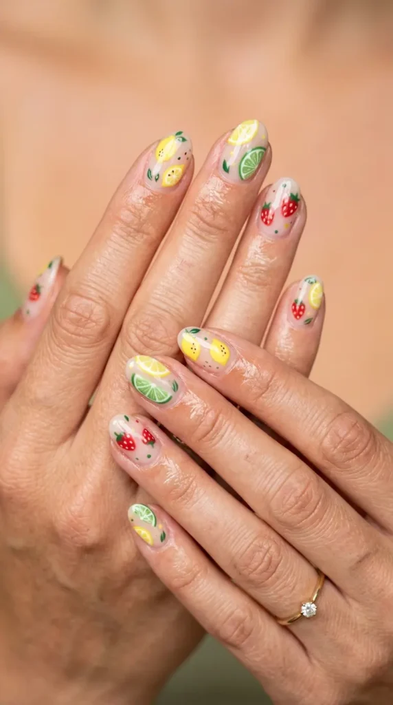 Fruit Slice Gel Nail Designs