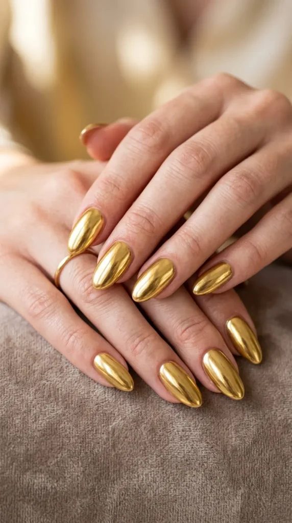 Gold Chrome Nails