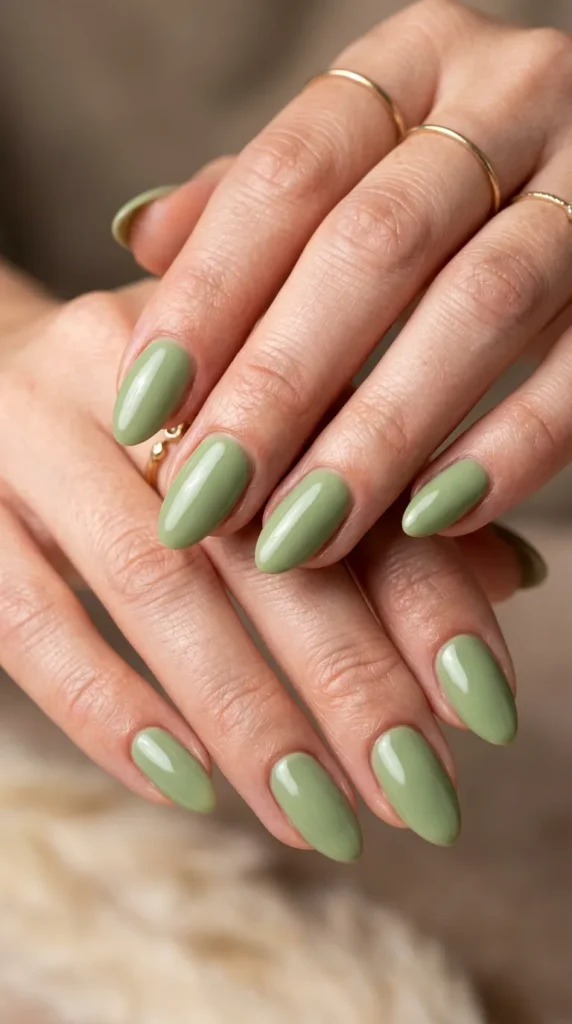 Green Matcha Aesthetic Nails