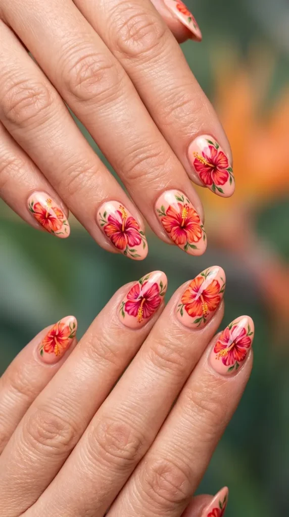Hibiscus Nail Designs