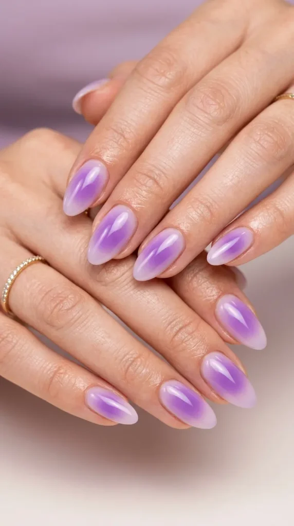 Lavender Aura Gel Nails