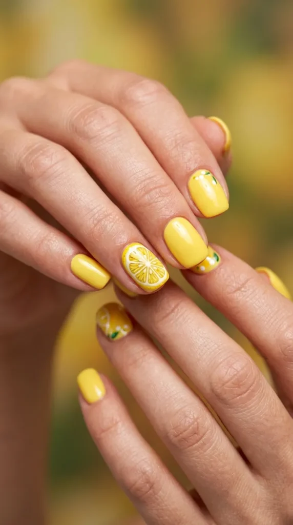 Lemon Slice Nail Art Accents