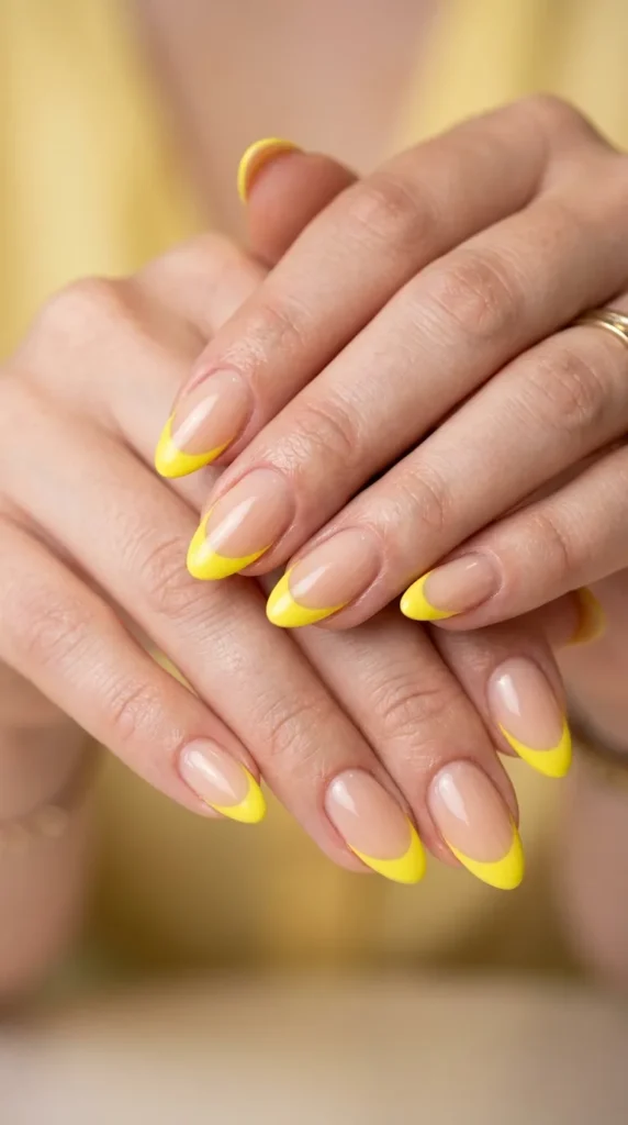 Lemon Yellow French Tips