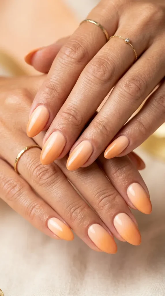 Mango sorbet pastel ombré nails