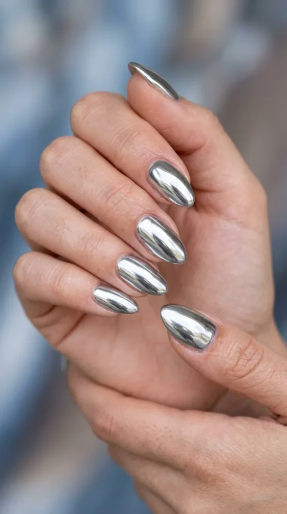 Metallic Silver Mirror Nails