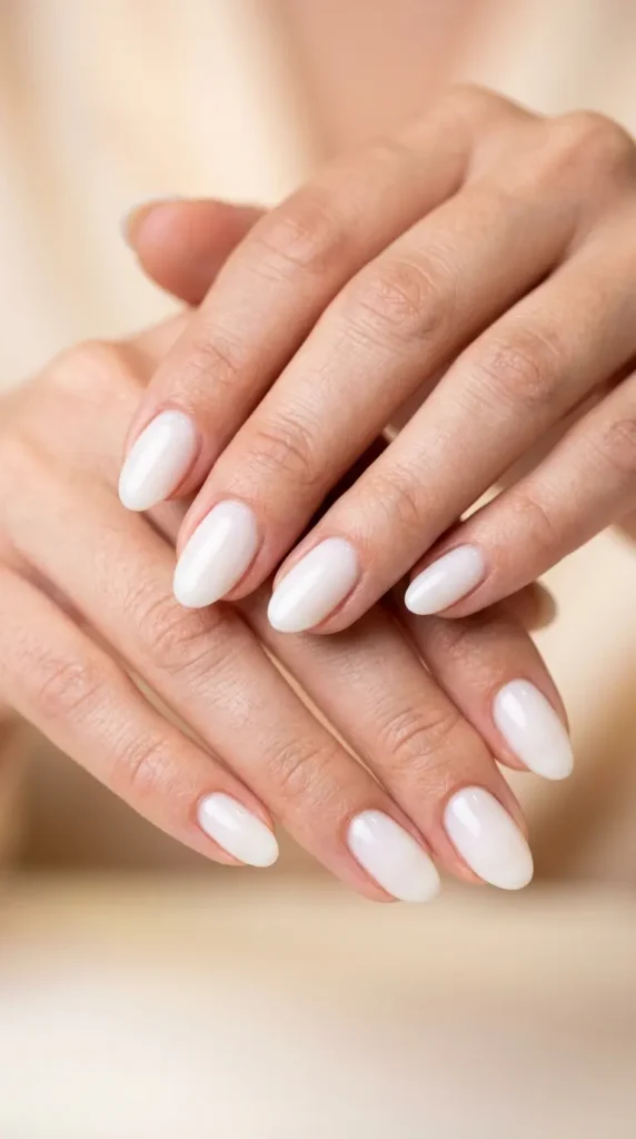 Milky White Nails