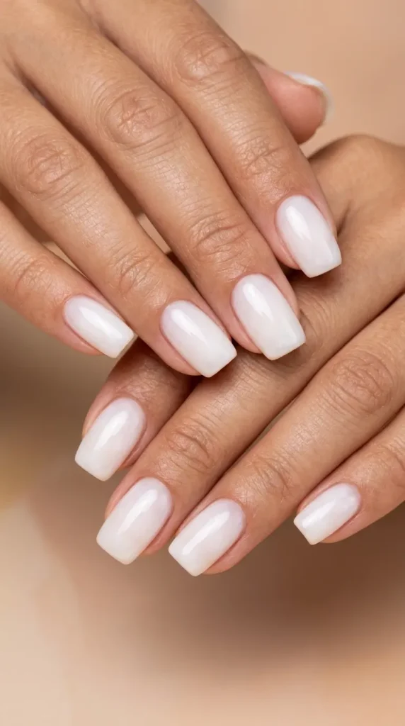 Milky White Summer Gel Nails