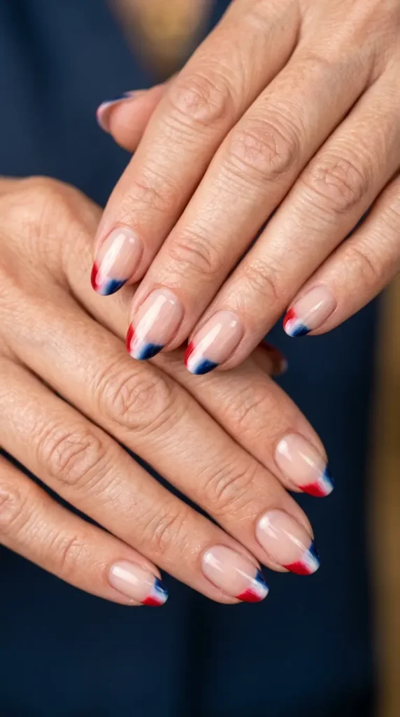 mini flag gradient tips red white blue fade tips