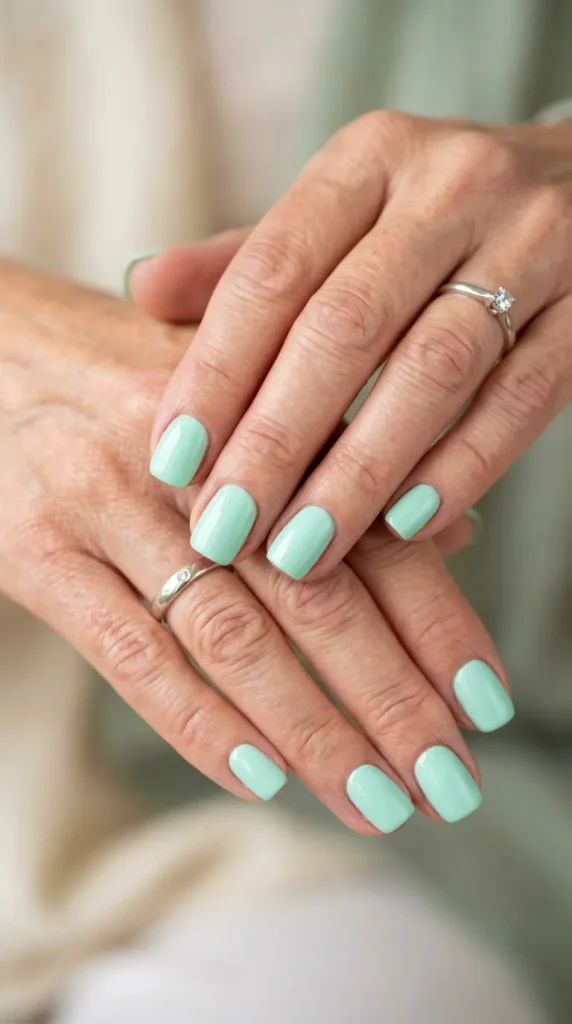 Mint Green Summer Gel Nails