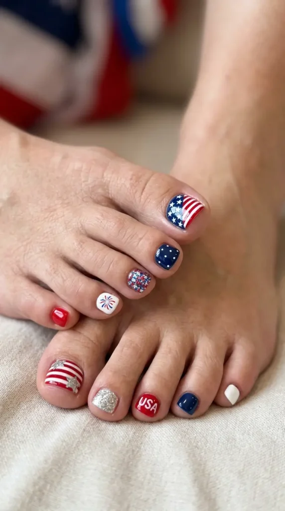 Mixed patriotic Toe set