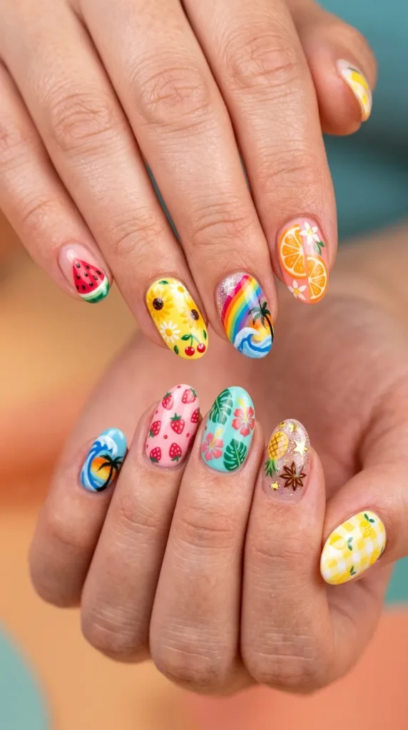 Mixed Summer Collage Nail Art Set