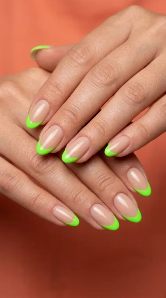 Neon French Tip Nails