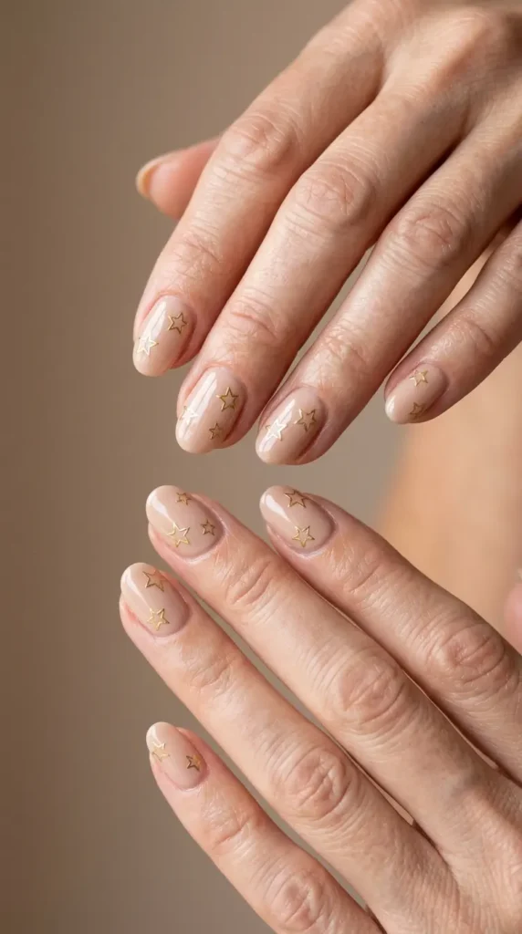 Nude base with delicate star outlines