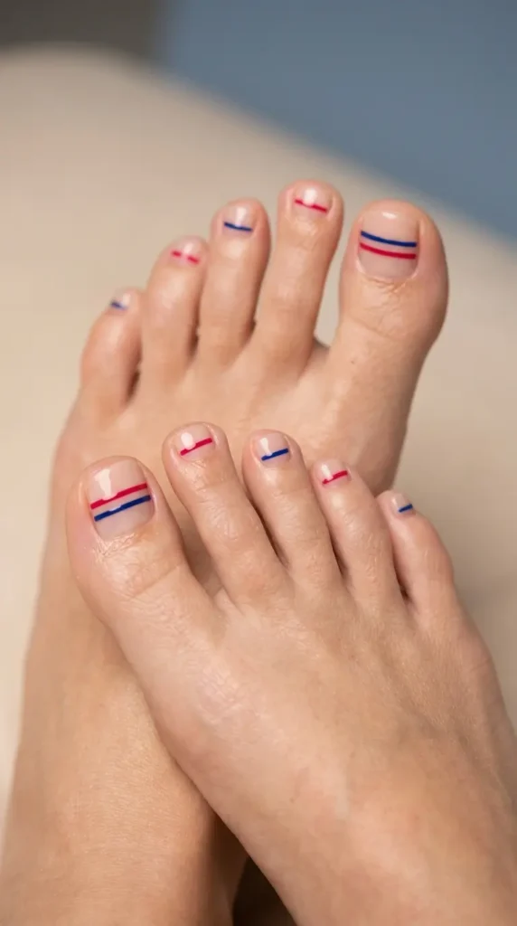 Nude negative space Toe stripes