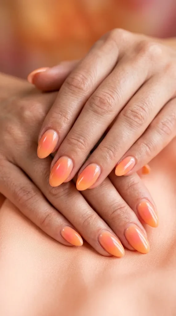 Peach Aura Gel Nails