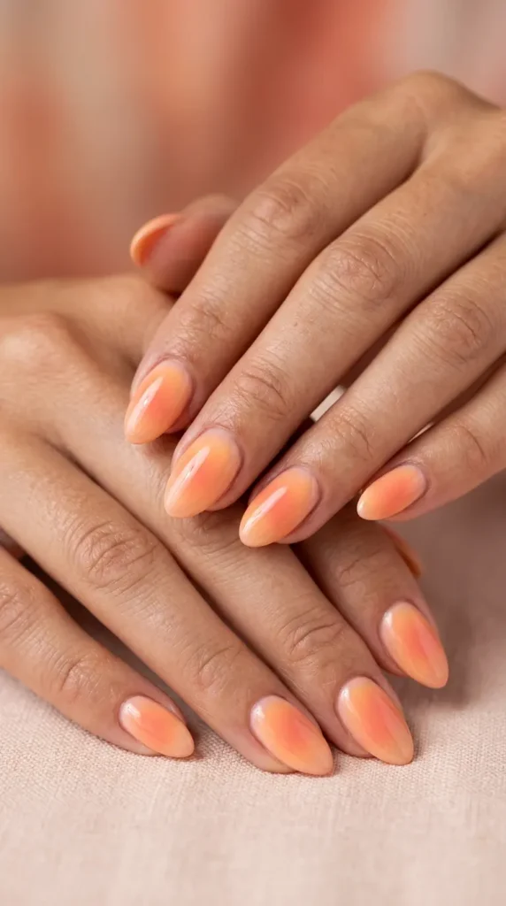 Peach Aura Nails