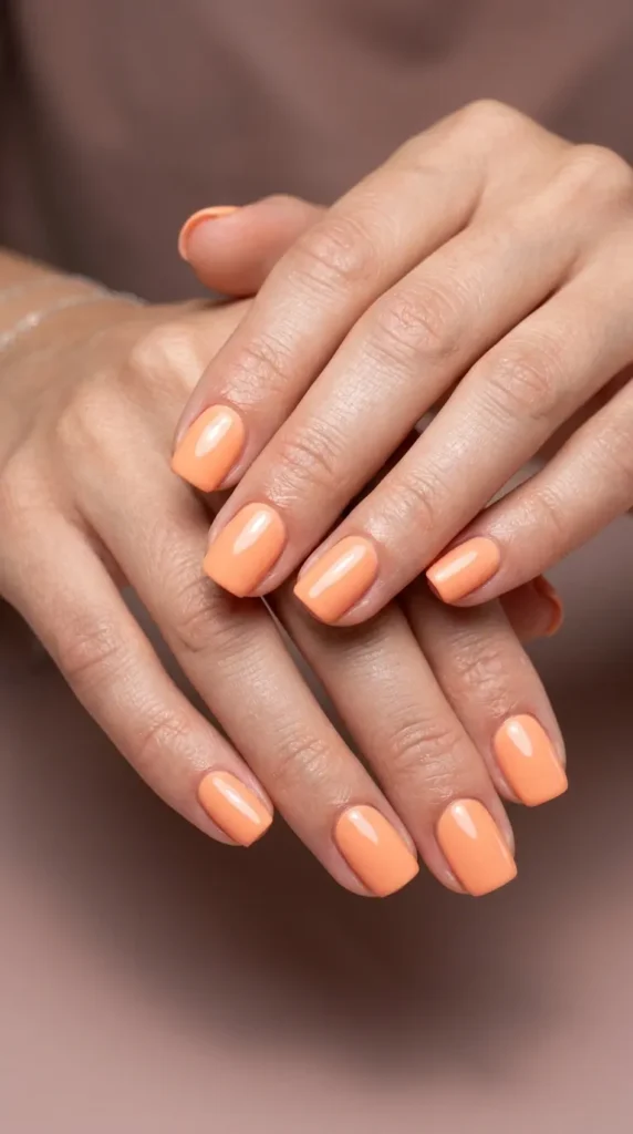 Peach Sorbet Gel Nails