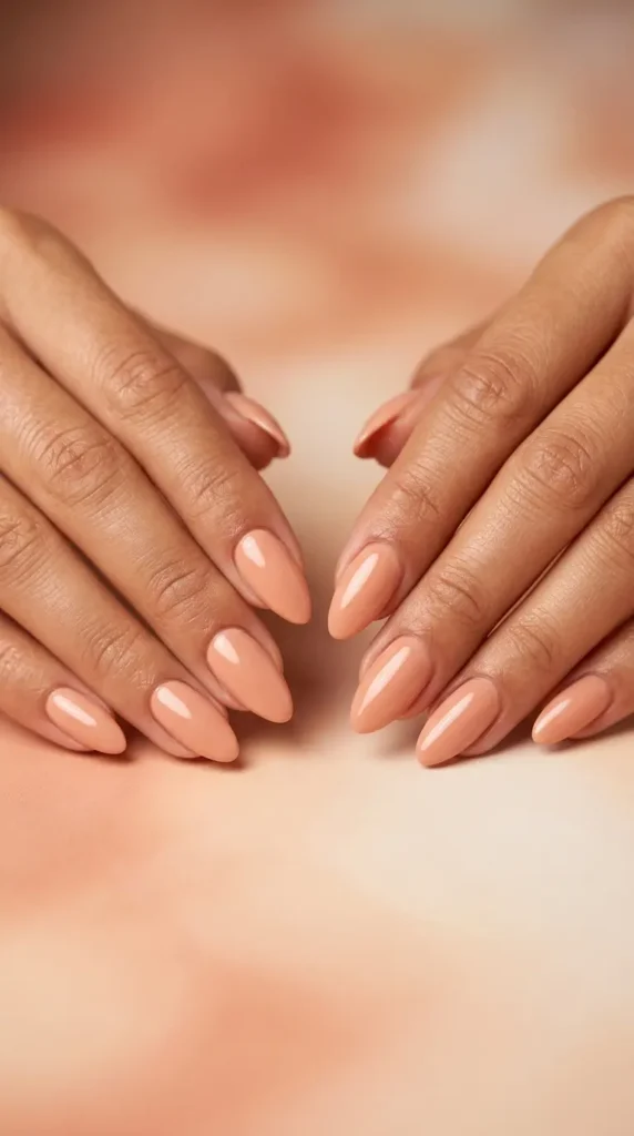 Peachy Nude Summer Gel Nails