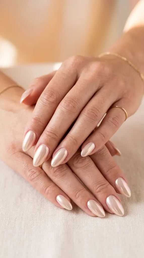 Pearl Chrome Nails