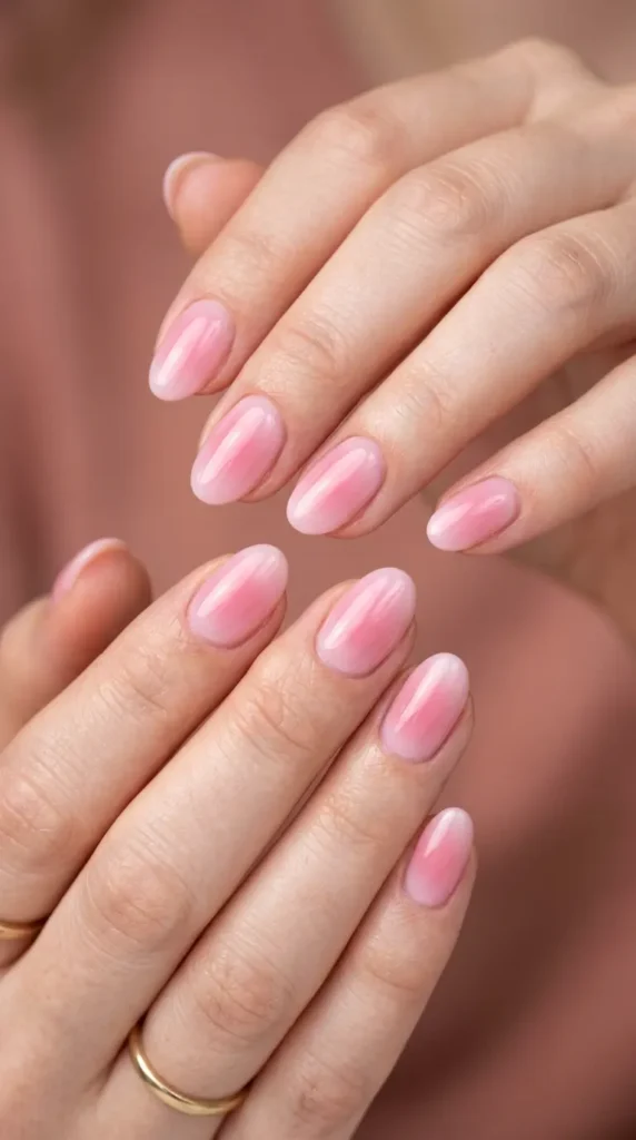 Pink Aura Gel Nail Designs