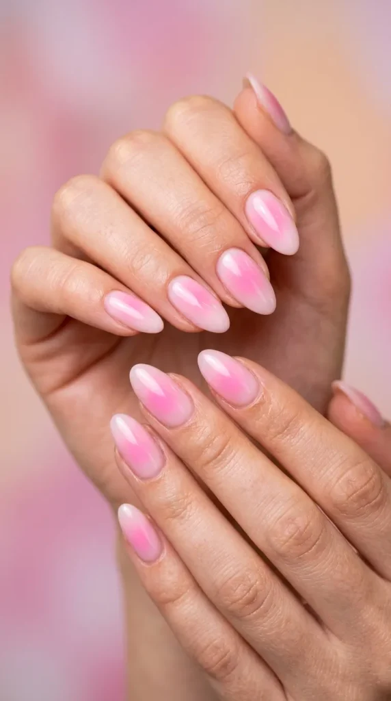 Pink Aura Glow Nails