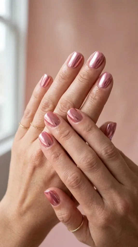 Pink Chrome Nails