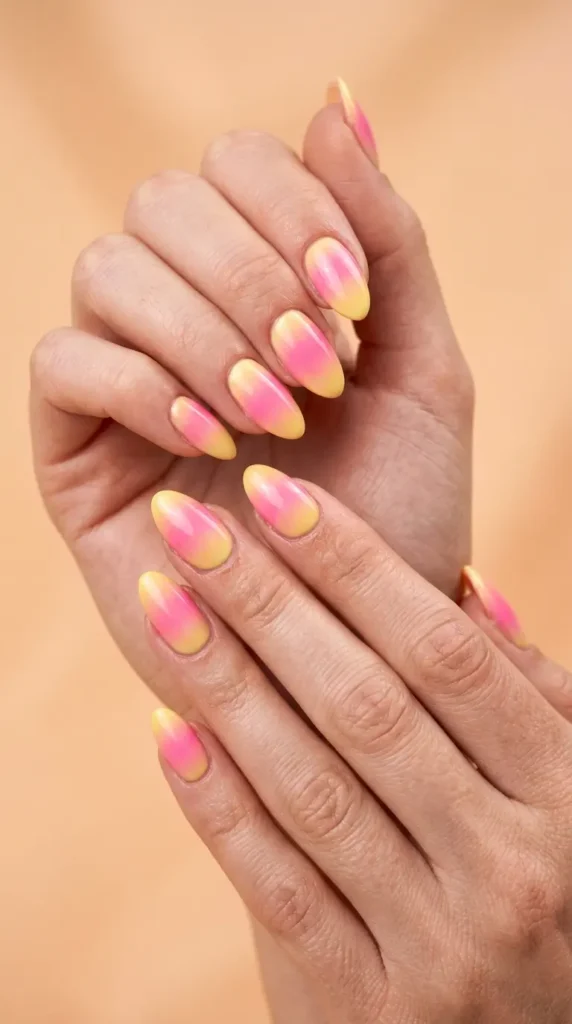 Pink lemonade ombré nails