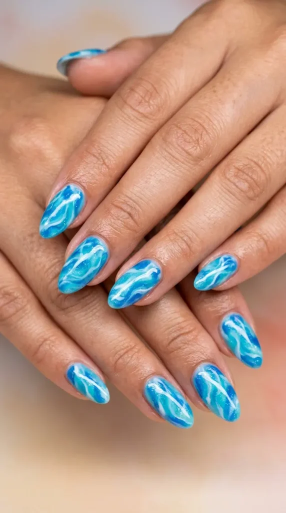Pool Water Nails