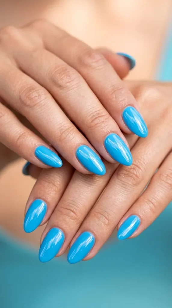 Poolside Blue Gel Nails