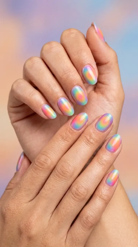 Rainbow Aura Nails
