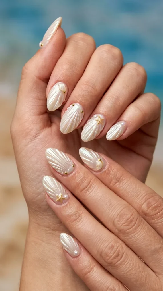 Seashell 3D Summer Beach Nails