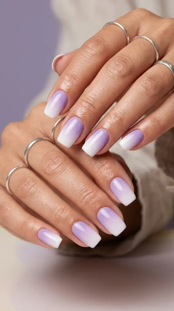 Soft gradient lavender to white ombré